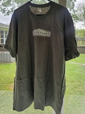 Tultex Dark Olive Green "Go Explore" Graphic T-shirt - 3XL